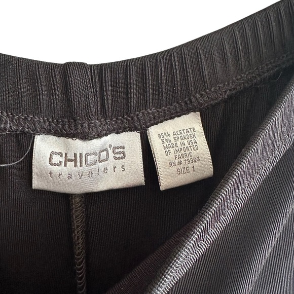 Chico’s Travelers Wide Leg Stretchy Lettuce Hem Culotte Cropped Pants - Picture 7 of 7